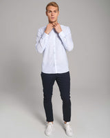 BS Davids Slim Fit Skjorta - Light Blue/White