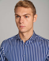 BS Patric Slim Fit Skjorta - Dark Blue/White