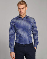 BS Conti Modern Fit Skjorta - Dark Blue/White