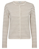 BS Melina Regular Fit Stickat - Sand/White