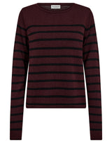 BS Ophelia Regular Fit Stickat - Bordeaux/Black