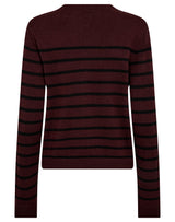 BS Kjersti Regular Fit Stickat - Bordeaux/Black