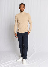 BS Ilario Regular Fit Stickat - Beige