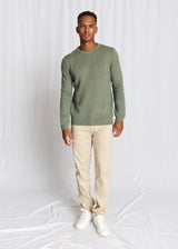 BS Raffaele Regular Fit Stickat - Green