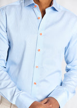 BS Wael Slim Fit Skjorta - Light Blue/White