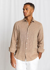 BS Tahaka Casual Modern Fit Skjorta - Brown