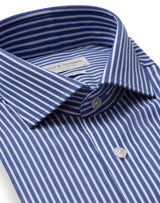 BS Bradshaw Slim Fit Skjorta - Dark Blue/White