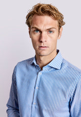 BS Angus Slim Fit Skjorta - Blue/White