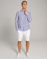 BS Ocon Casual Slim Fit Skjorta - Blue/White