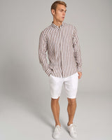 BS Ocon Casual Slim Fit Skjorta - Ochre/White