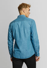 BS Elverum casual slim fit Skjorta - Blue