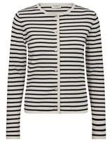 BS Melina Regular Fit Stickat - Off White/Navy