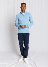 BS Ilario Regular Fit Stickat - Light Blue