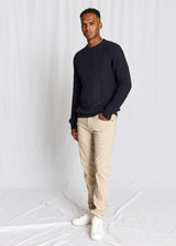 BS Adriano Regular Fit Stickat - Navy