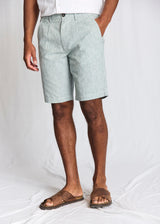 BS Darion Regular Fit Shorts  - Rain Forrest/White