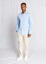 BS Wael Slim Fit Skjorta - Light Blue/White