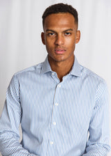 BS Hald Slim Fit Skjorta - Blue/White