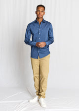 BS Morros Slim Fit Skjorta - Dark Blue