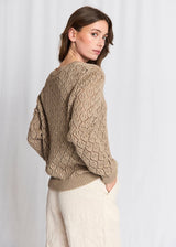 BS Eleonora Regular Fit Stickat  - Sand