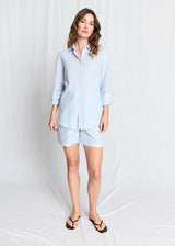 BS Oriana Regular Fit Shorts  - Light Blue/White