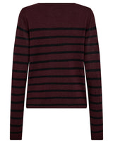 BS Ophelia Regular Fit Stickat - Bordeaux/Black