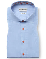 BS Wael Slim Fit Skjorta - Light Blue/White
