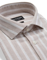 BS Burgos Casual Modern Fit Skjorta - Sand/White