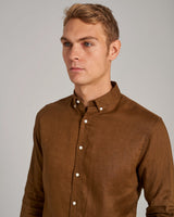 BS Sainz Casual Slim Fit Skjorta - Ochre